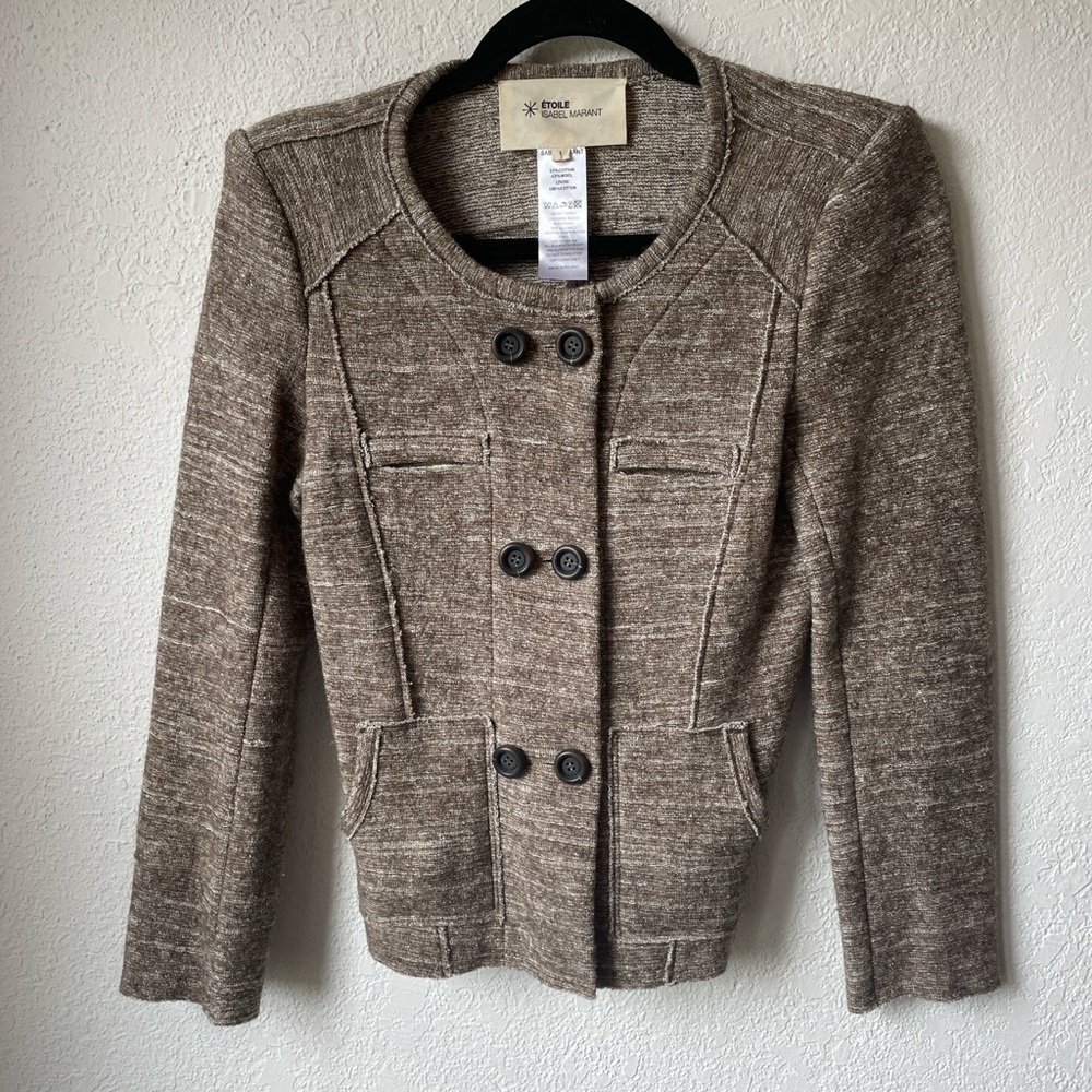 Brown Double-Breasted Women's Jacket